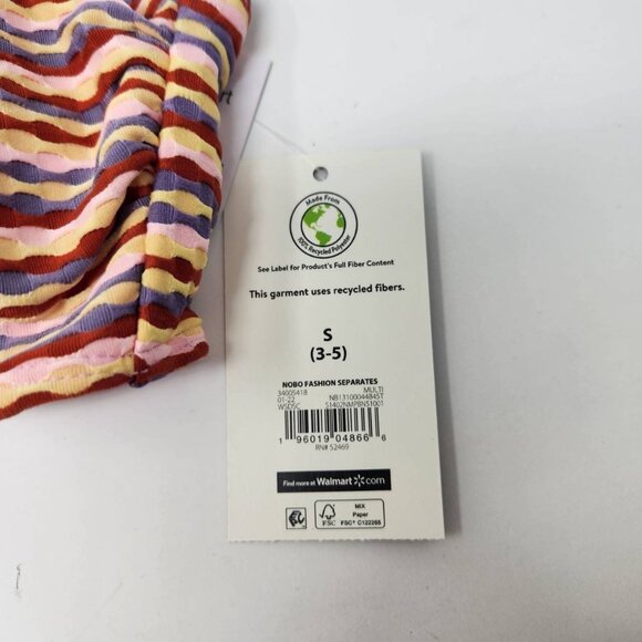 Lot of 2 No Boundaries Bandeau Bikini Top Striped Size Small (3-5) - Picture 3 of 9